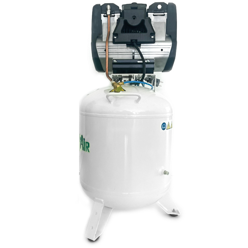 Compresor medical silentios TEHNIK-AIR 50/XS258 | pentru doua scaune dentare, 230 l/min, butelie 50 l, 9 bar