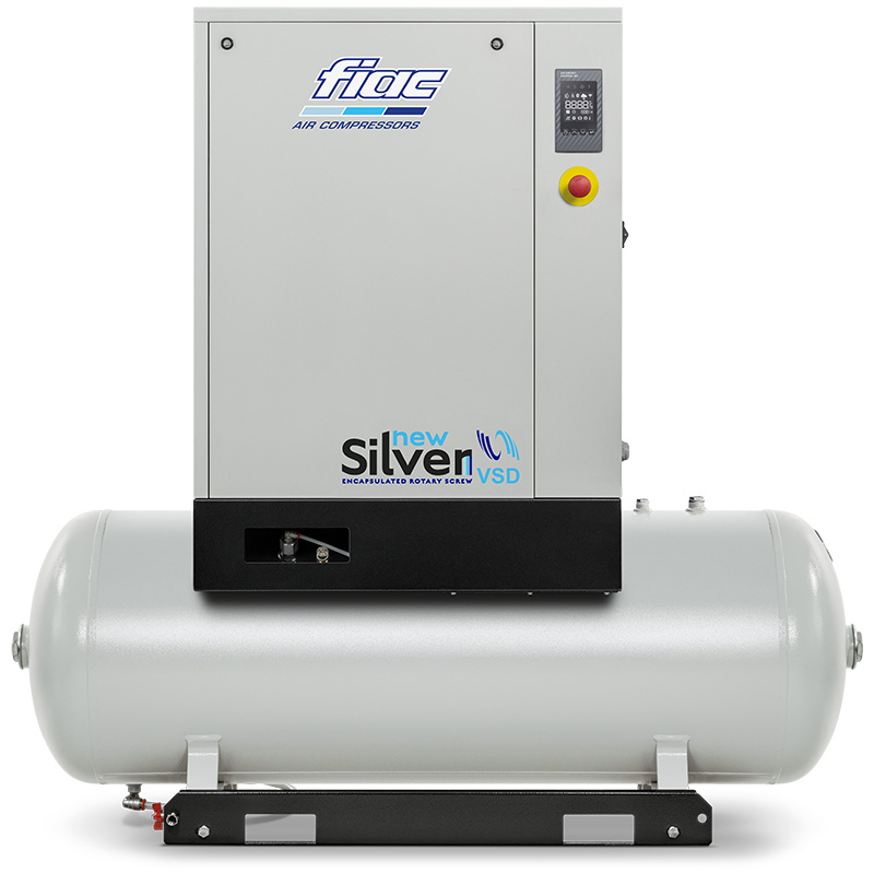 Compresor cu șurub FIAC NEW SILVER VSD 7,5/300 cu invertor | 10 bar,  312-756 l/min, 7,5CP - compresor industrial