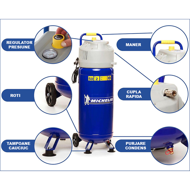 Compresor fara ulei, vertical, Michelin MVX50/2
