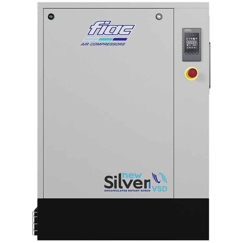 Compresor cu surub FIAC NEW SILVER VSD 15 cu invertor | 10 bar, 366-1401 l/min, 15CP - compresor industrial