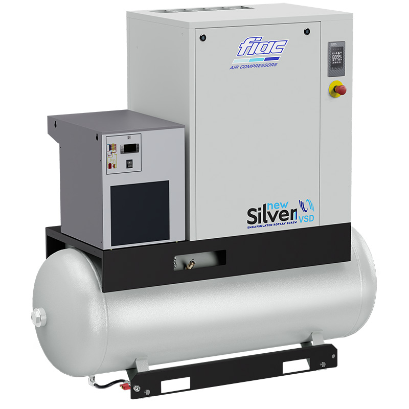 Compresor cu șurub și uscător FIAC NEW SILVER 20/500D | 10 bar, 1677 l/min, 20CP - compresor industrial