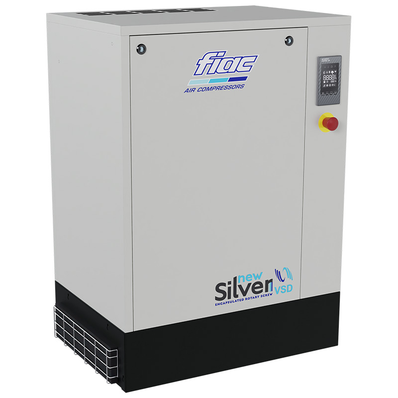Compresor cu surub FIAC NEW SILVER VSD 15 cu invertor | 10 bar, 366-1401 l/min, 15CP - compresor industrial