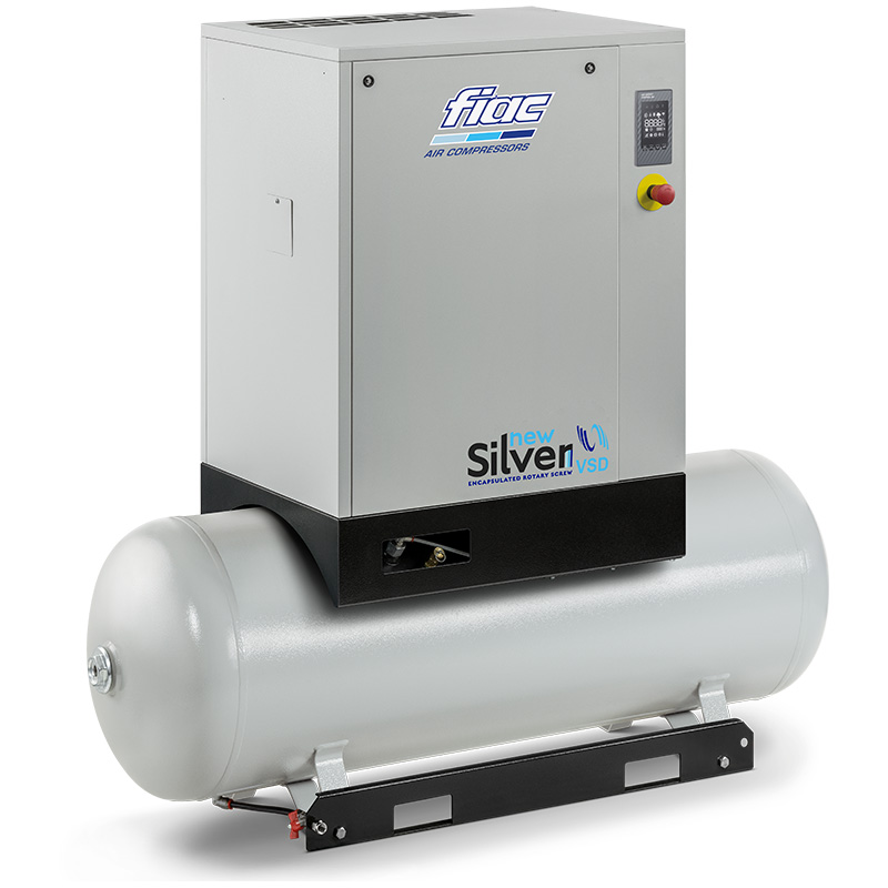 Compresor cu șurub FIAC NEW SILVER VSD 7,5/300 cu invertor | 10 bar,  312-756 l/min, 7,5CP - compresor industrial